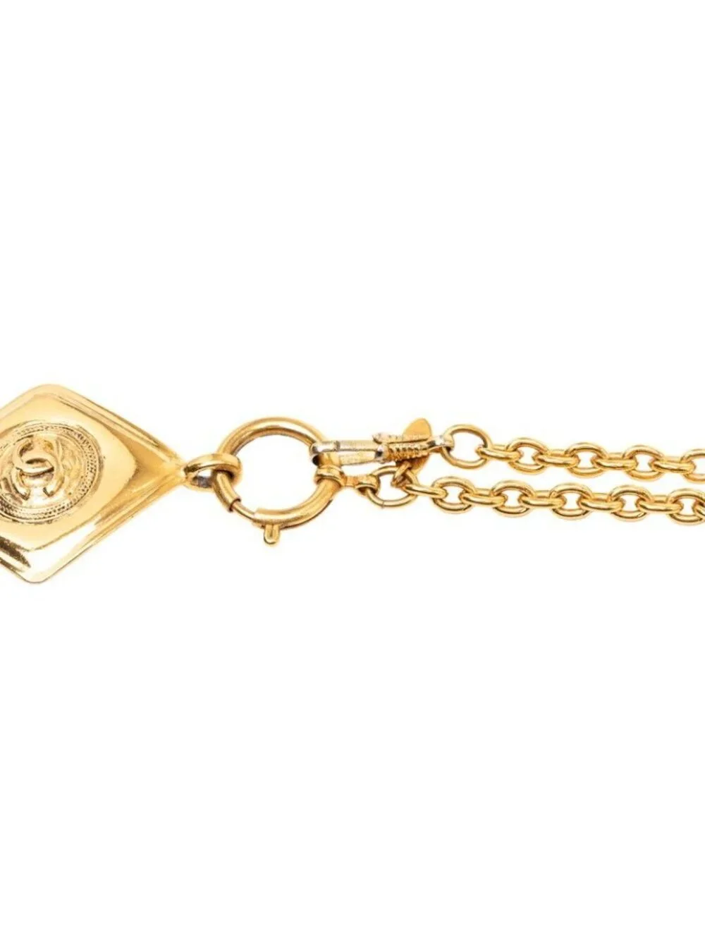 Chanel CC Logo Chain Pendant Diamond Gold Plated - Picture 4 of 6